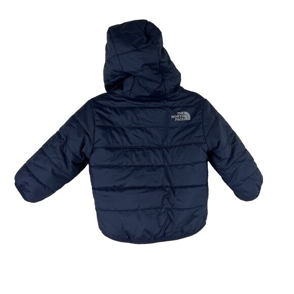 The North Face Puffer Hoodie Jacket Infant 3-6M Navy Mount Chimborazo Reversible - Picture 4 of 9